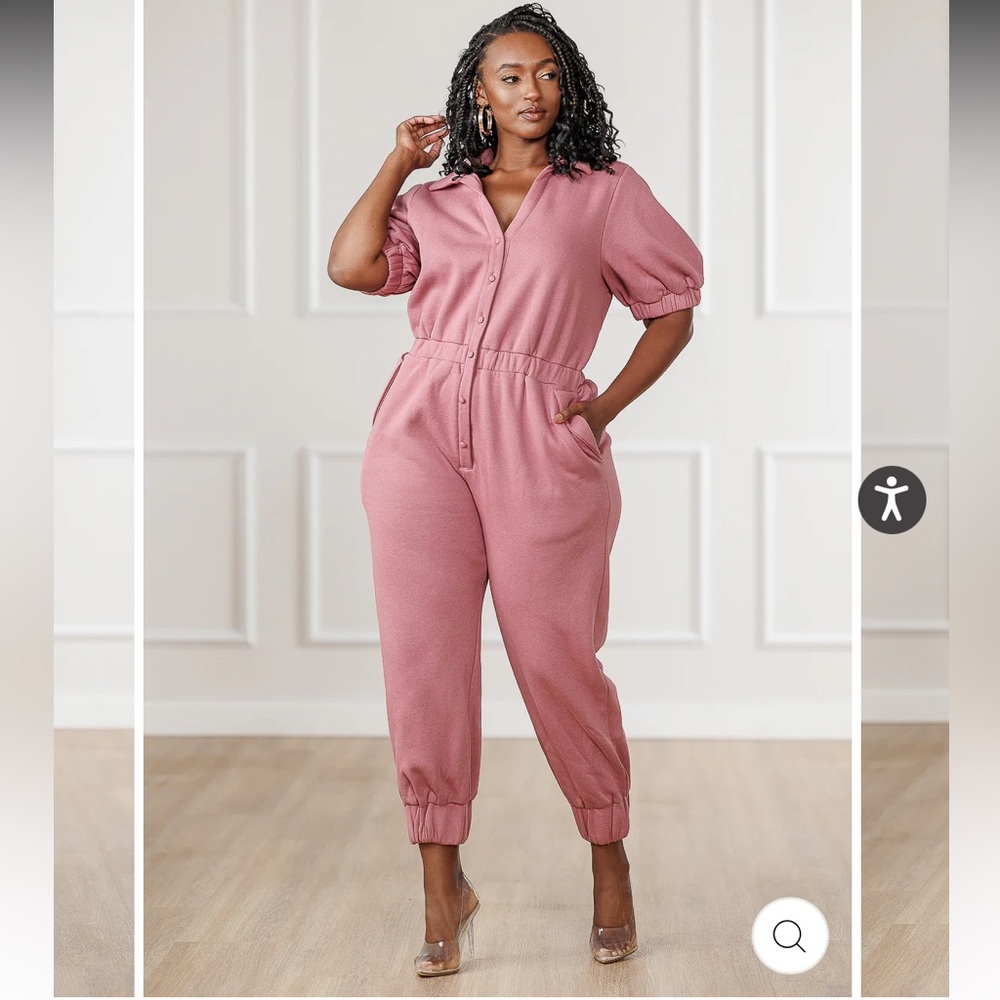 J BROOKS ARLEY SURPLICE BACK JUMPSUIT - OLD ROSE, 3XL - Picture 4 of 13